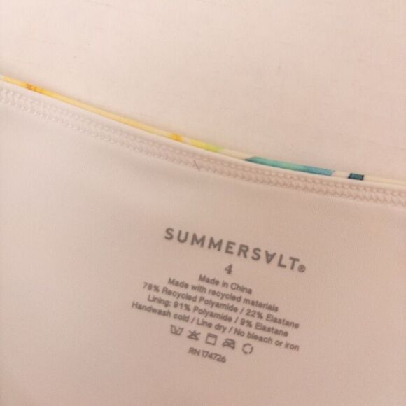 SUMMERSALT Sidestroke Bikini and High Leg High Rise Bottom Limoncello Size 4 - Picture 5 of 9